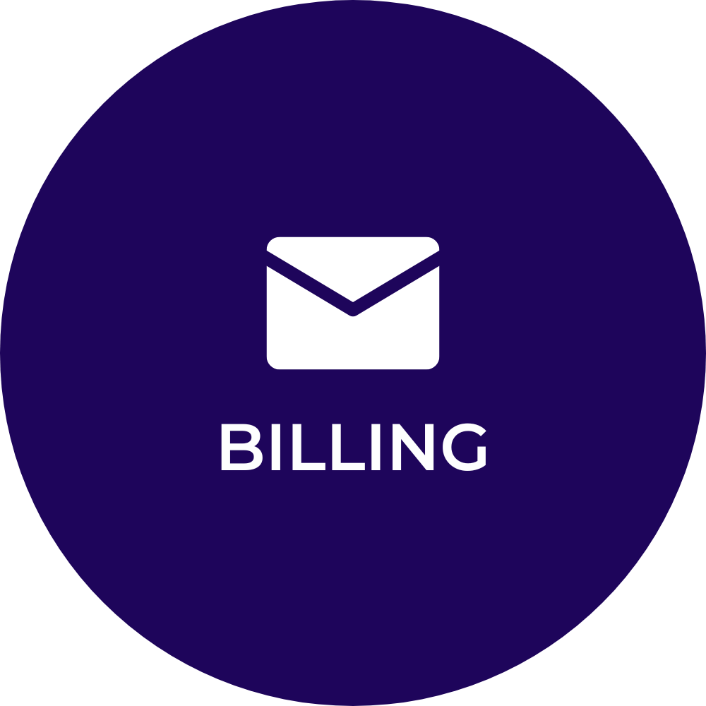 contact us icon to log a billing support ticket